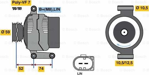 BOSCH 0 125 711 046 - Генератор autocars.com.ua