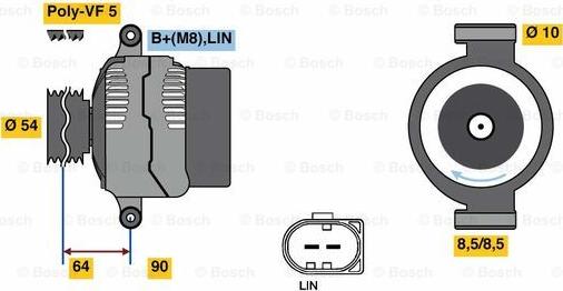 BOSCH 0 125 811 020 - Генератор avtokuzovplus.com.ua