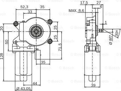 BOSCH 0 130 821 530 - Електродвигун, склопідйомник autocars.com.ua