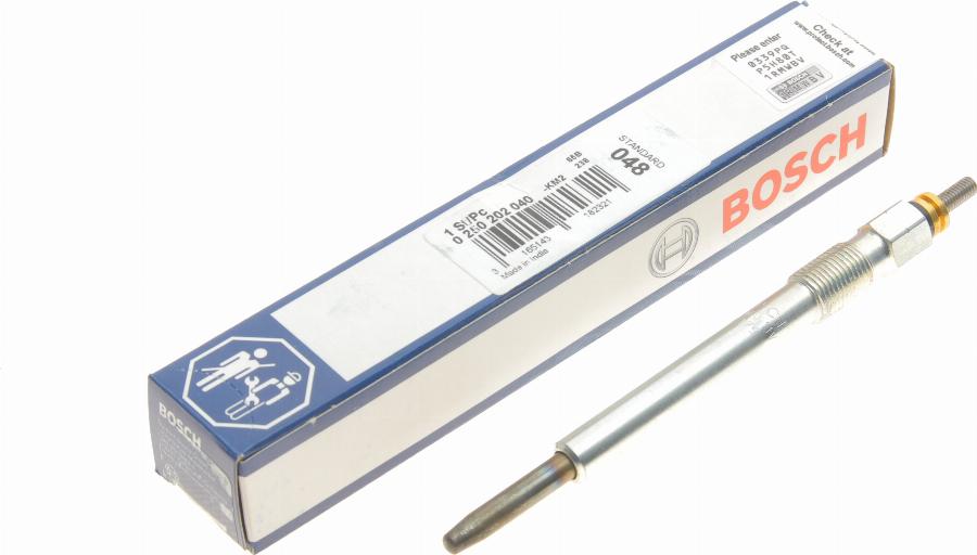 BOSCH 0 250 202 040 - Свеча накаливания autodnr.net