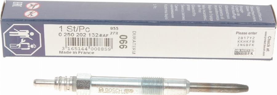 BOSCH 0 250 202 132 - Свеча накаливания avtokuzovplus.com.ua