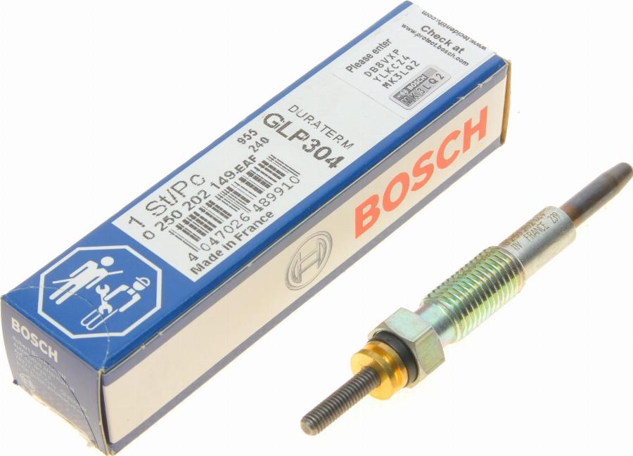 BOSCH 0 250 202 149 - Свічка розжарювання autocars.com.ua