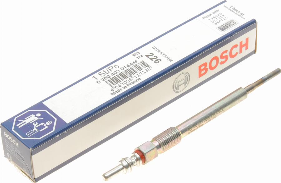 BOSCH 0 250 403 014 - Свеча накаливания autodnr.net