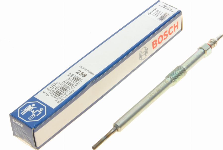 BOSCH 0 250 403 022 - Свічка розжарювання autocars.com.ua