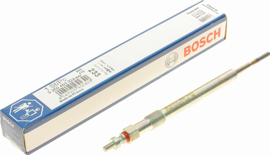 BOSCH 0 250 403 024 - Свічка розжарювання autocars.com.ua