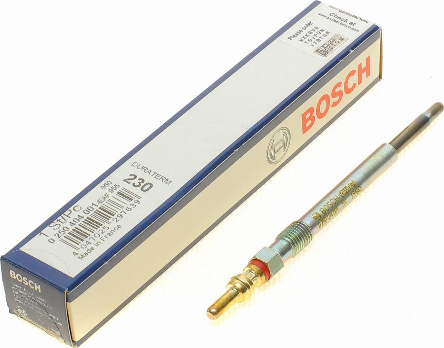 BOSCH 0 250 404 001 - Свічка розжарювання autocars.com.ua