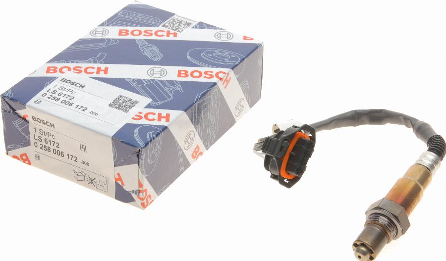 BOSCH 0 258 006 172 - Лямбда-зонд autocars.com.ua