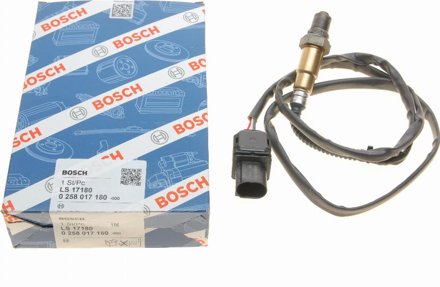 BOSCH 0 258 017 180 - Лямбда-зонд autocars.com.ua