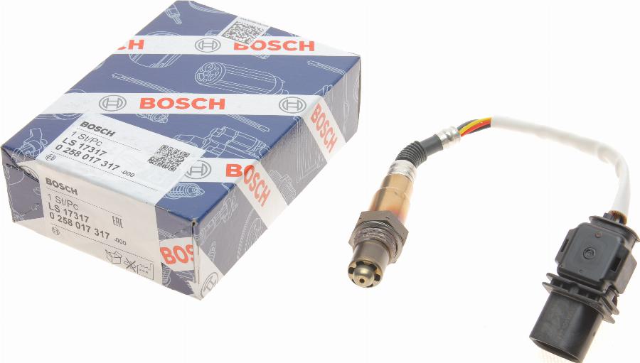 BOSCH 0 258 017 317 - Лямбда-зонд autocars.com.ua