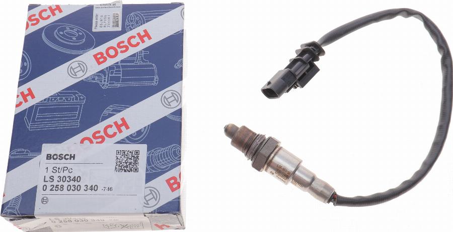 BOSCH 0 258 030 340 - Лямбда-зонд autocars.com.ua