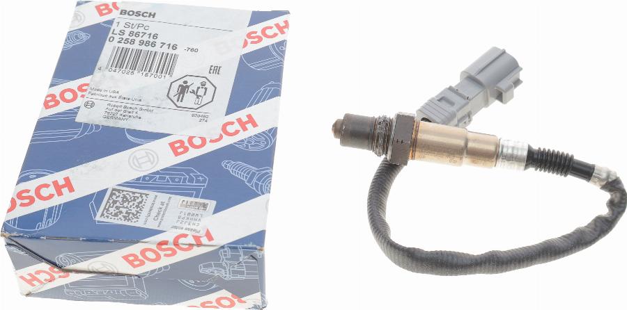 BOSCH 0 258 986 716 - Лямбда-зонд autocars.com.ua