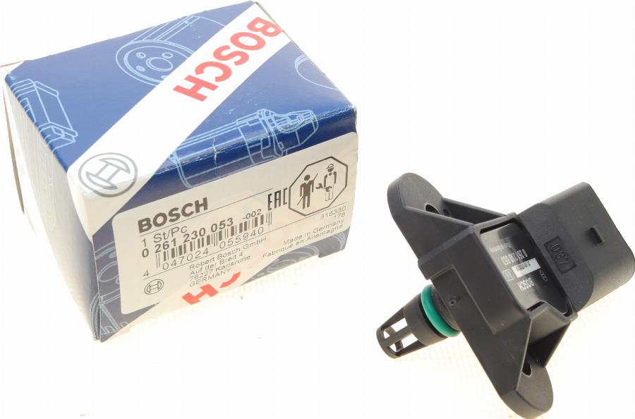 BOSCH 0 261 230 053 - Датчик тиску, підсилювач гальмівної системи autocars.com.ua