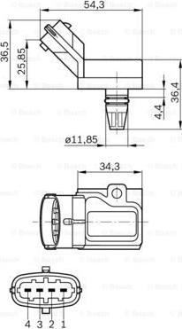 BOSCH 0 261 230 105 - Датчик MAP, тиск повітря autocars.com.ua