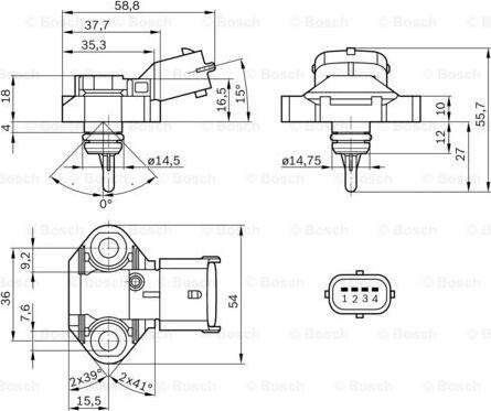 BOSCH 0 261 230 112 - ДАТЧИК ТИСКУ Й ТЕМП. autocars.com.ua