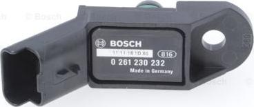 BOSCH 0 261 230 232 - Датчик, тиск у впускний трубі autocars.com.ua