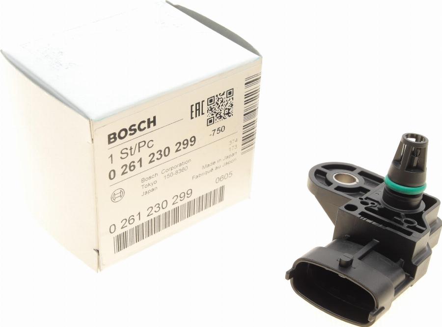 BOSCH 0 261 230 299 - Датчик, тиск у впускний трубі autocars.com.ua