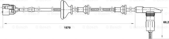 BOSCH 0 265 001 380 - Датчик ABS, частота обертання колеса autocars.com.ua