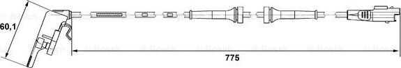 BOSCH 0 265 007 664 - Датчик ABS, частота вращения колеса avtokuzovplus.com.ua