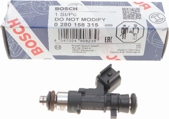 BOSCH 0 280 158 315 - Форсунка дизельна, розпилювач і утримувач autocars.com.ua