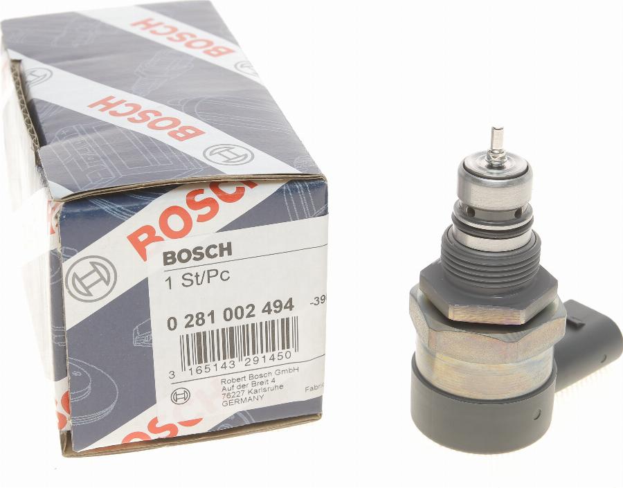 BOSCH 0 281 002 494 - Редукційний клапан, Common-Rail-System autocars.com.ua