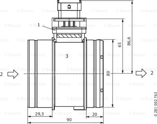 BOSCH 0 281 002 764 - Датчик потока, массы воздуха avtokuzovplus.com.ua