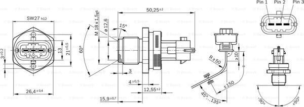 BOSCH 0 281 002 907 - Датчик, тиск подачі палива autocars.com.ua