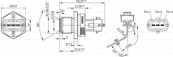 BOSCH 0 281 002 930 - Датчик, давление подачи топлива autodnr.net