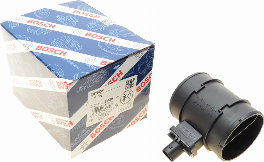 BOSCH 0 281 002 940 - Датчик потоку, маси повітря autocars.com.ua