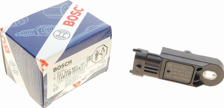 BOSCH 0 281 002 961 - Датчик MAP, тиск повітря autocars.com.ua