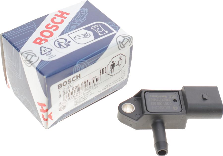 BOSCH 0 281 006 061 - Датчик, тиск вихлопних газів autocars.com.ua