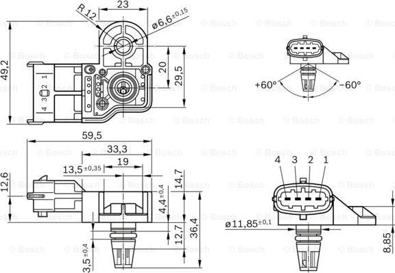 BOSCH 0 281 006 076 - Датчик, давление наддува avtokuzovplus.com.ua