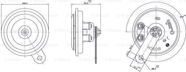 BOSCH 0 320 143 033 - Звуковий сигнал autocars.com.ua