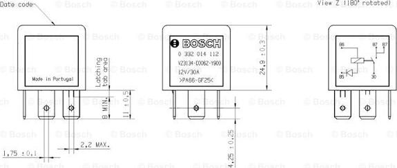 BOSCH 0 332 014 112 - Реле, робочий струм autocars.com.ua