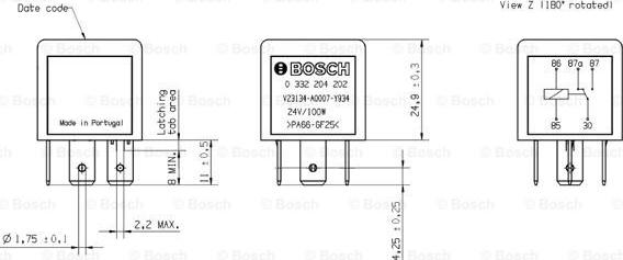 BOSCH 0 332 204 202 - Реле, робочий струм autocars.com.ua