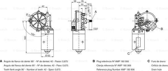 BOSCH 0 390 242 400 - Двигун склоочисника autocars.com.ua