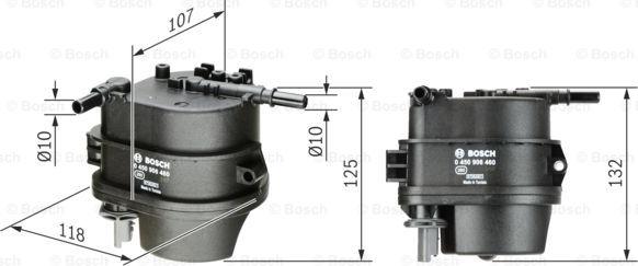 BOSCH 0 450 906 460 - Топливный фильтр avtokuzovplus.com.ua