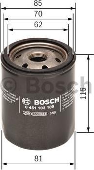 BOSCH 0 451 103 109 - Масляный фильтр avtokuzovplus.com.ua