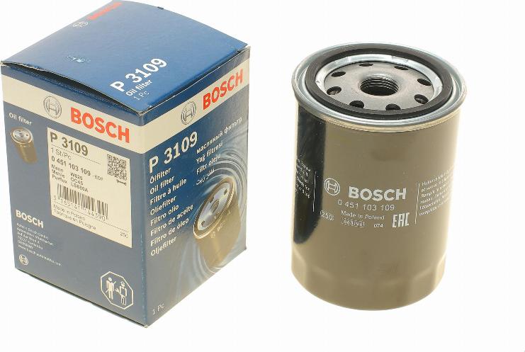 BOSCH 0 451 103 109 - Масляный фильтр avtokuzovplus.com.ua