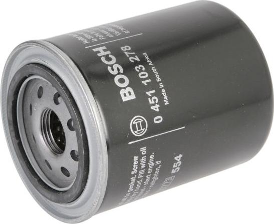 BOSCH 0 451 103 278 - Масляний фільтр autocars.com.ua