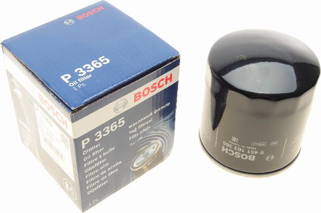 BOSCH 0 451 103 365 - Масляний фільтр autocars.com.ua