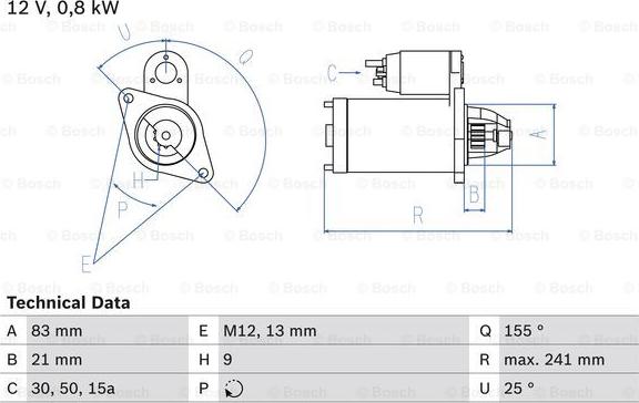 BOSCH 0 986 010 110 - Стартер avtokuzovplus.com.ua