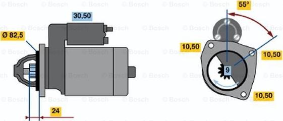 BOSCH 0 986 010 190 - Стартер avtokuzovplus.com.ua