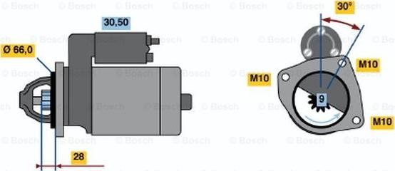 BOSCH 0 986 010 220 - Стартер autocars.com.ua