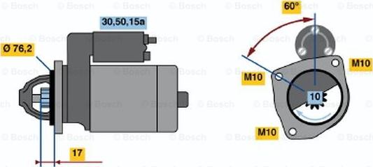 BOSCH 0 986 010 240 - Стартер avtokuzovplus.com.ua