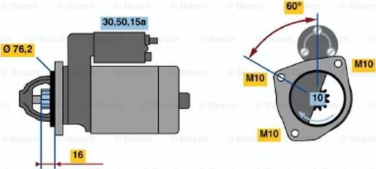 BOSCH 0 986 010 300 - Стартер avtokuzovplus.com.ua