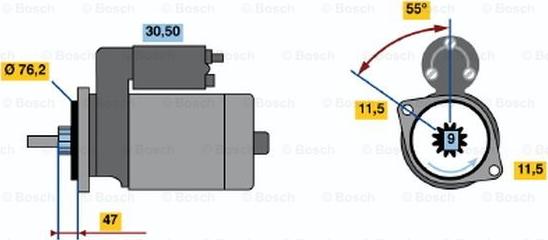 BOSCH 0 986 010 470 - Стартер autocars.com.ua