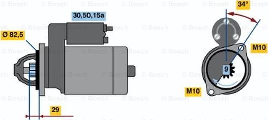 BOSCH 0 986 010 890 - Стартер autocars.com.ua