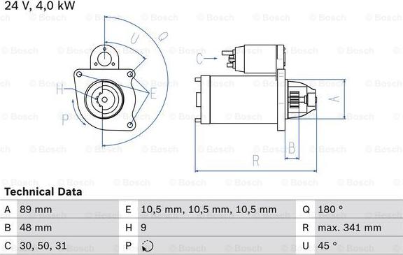 BOSCH 0 986 010 980 - Стартер autocars.com.ua