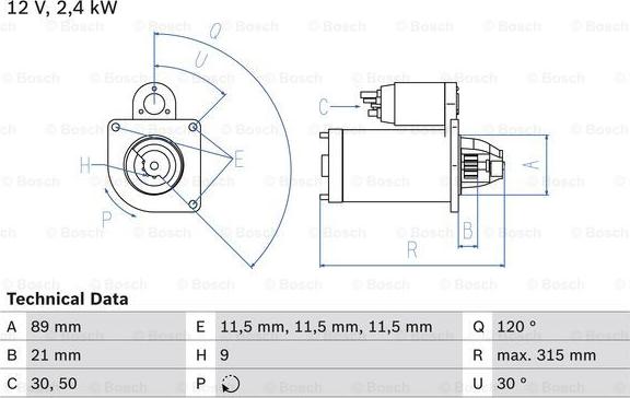 BOSCH 0 986 011 020 - Стартер autocars.com.ua