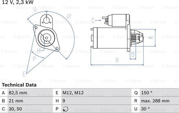 BOSCH 0 986 011 150 - Стартер avtokuzovplus.com.ua